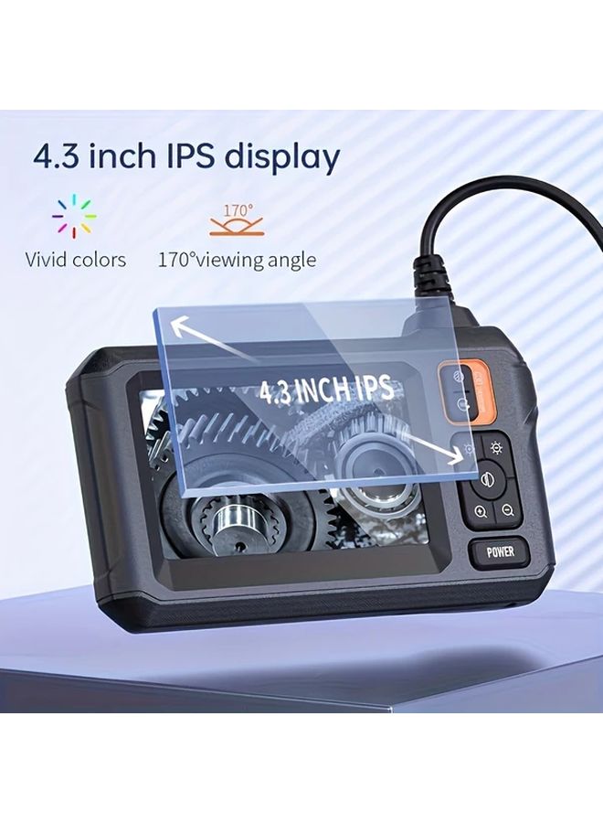 منظار صناعي أحادي العدسة برتقالي مقاس 8 مم، بشاشة IPS LCD مقاس 4.3 بوصة، وكاميرا IP67 لإصلاح السيارات والسباكة - Image 4